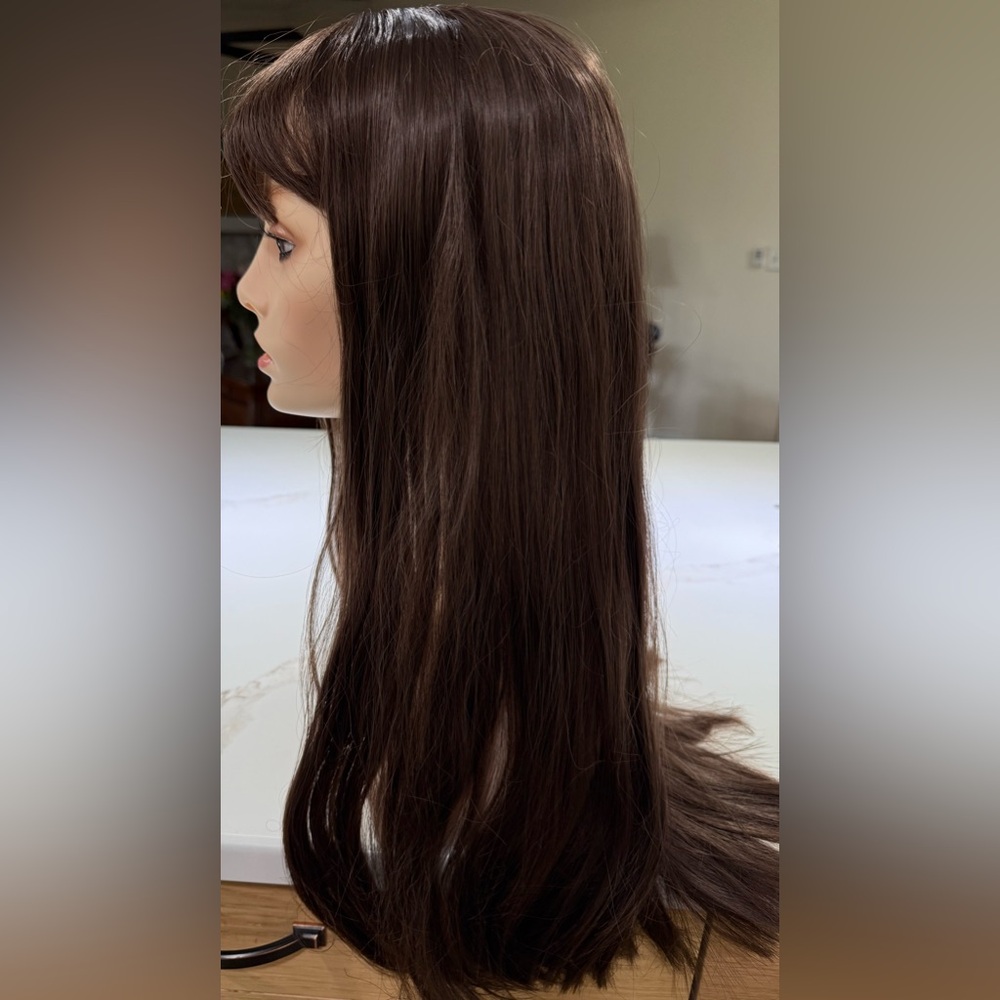 HAIR, 22” Straight with Bangs, Center Part, Brown - Picture 4 of 13